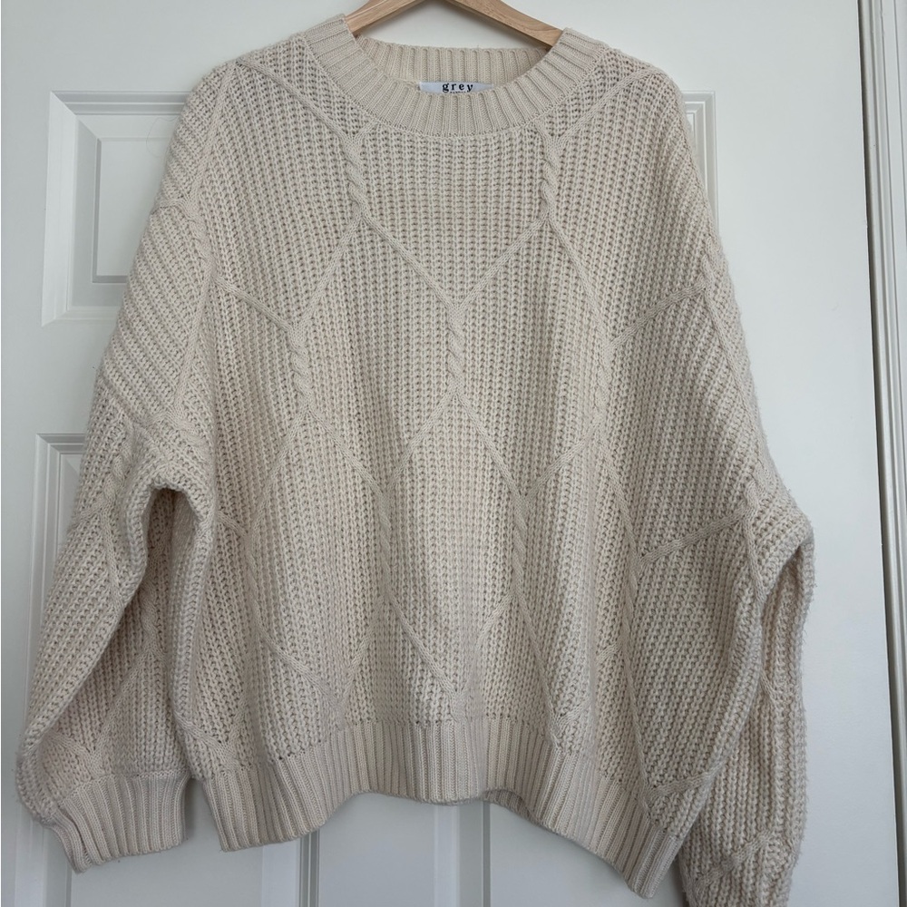 Grey bandit Logan oversized sweater in cream size small